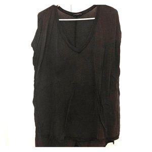 Gray & Black Striped Brandy Melville T-Shirt